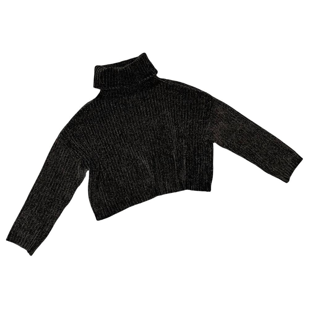 Blanknyc Turtleneck Gray Chenille Sweater Size XS Pullover Plush